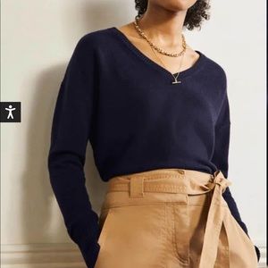 Boden Cashmere V-neck Relax Jumper in Navy, sz US 2